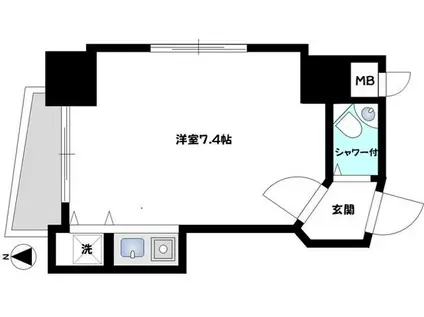 ロワール神楽坂(ワンルーム/7階)の間取り写真