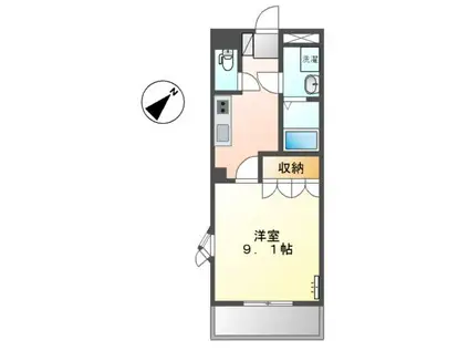 プライムガーデン(1K/1階)の間取り写真