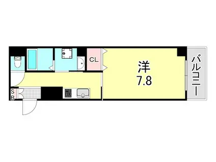 エスポアシティ神戸(1K/4階)の間取り写真