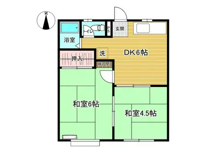 コーポラストピア(2DK/2階)の間取り写真