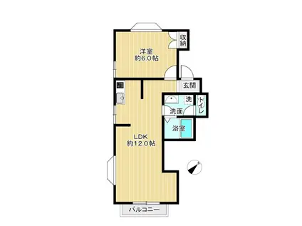 CASA SHIRATORI(1LDK/2階)の間取り写真