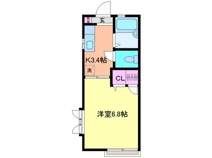 アマルティア(1K/2階)の間取り写真