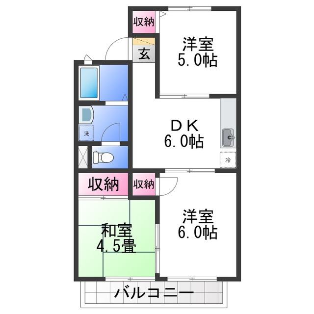 カンファーツリービュー(3DK/2階)の間取り写真