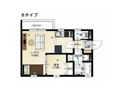 CEDRE桜木町(1LDK/1階)の間取り写真