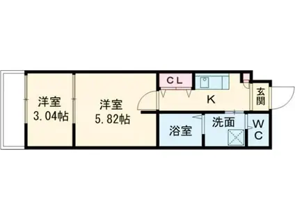 シーエムアンウエスト(2K/2階)の間取り写真