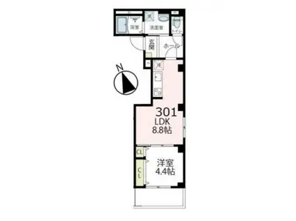 A・R横浜 エーアールヨコハマ(1LDK/2階)の間取り写真