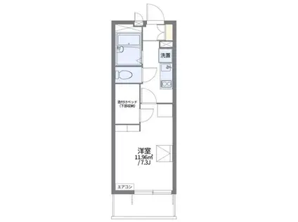 レオパレスリバーパーク(1K/3階)の間取り写真