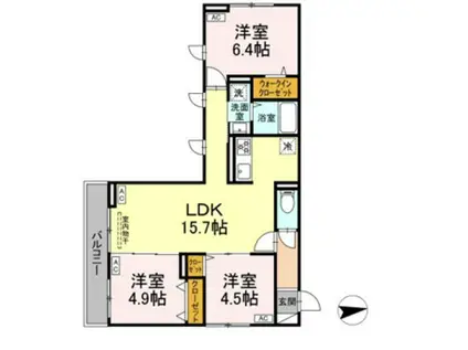セレスティア東葛西IV(3LDK/2階)の間取り写真