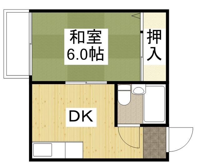 コンフレール高(1DK/2階)の間取り写真