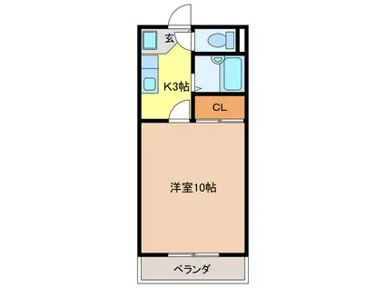 第6ハイツタマキ(1K/1階)の間取り写真
