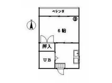 コート藤塚III(1K/3階)の間取り写真
