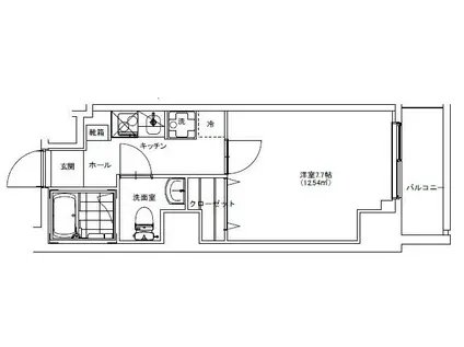 リベール西片(1K/6階)の間取り写真