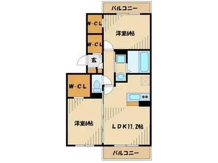 コンフィデンテI(2LDK/3階)の間取り写真