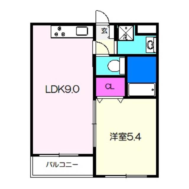 ノワ・メランジュ(1LDK/3階)の間取り写真