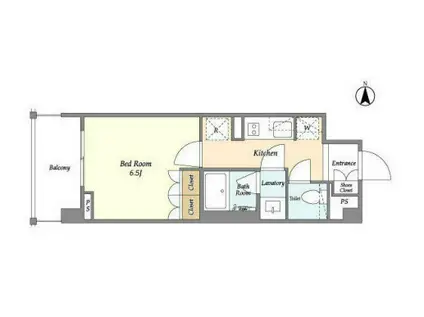 リーブルグラント四谷三丁目(1K/4階)の間取り写真