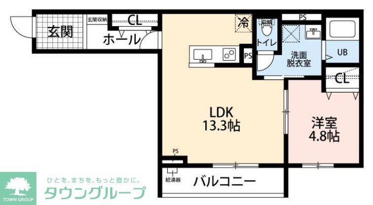 リーブルファイン西浦和II(1LDK/1階)の間取り写真