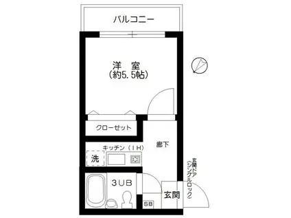 ファーストハウス生田(1K/1階)の間取り写真