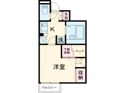 ラポール仏生山(1K/2階)の間取り写真