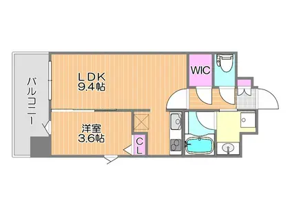 KABAYA GARDEN HAKATA(1LDK/5階)の間取り写真