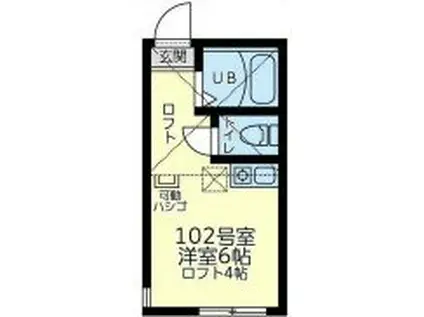 ユナイト戸部パリー・クラッド(ワンルーム/1階)の間取り写真