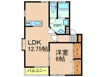 リシャールI(1LDK/1階)の間取り写真