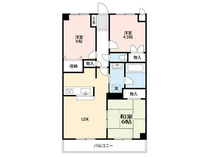 西浦和アネックスマンション(3LDK/3階)の間取り写真