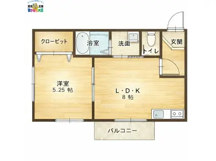 コーラル(1LDK/3階)の間取り写真