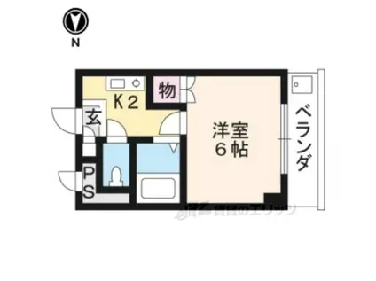 リバティ92(1K/3階)の間取り写真