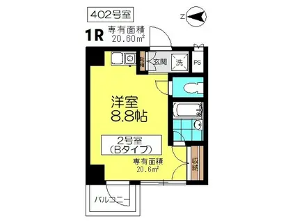 リッシュタナカ(ワンルーム/4階)の間取り写真