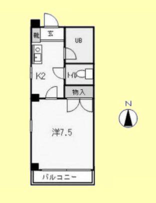 グランシエル(1K/4階)の間取り写真