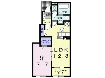 アルバ御影(1LDK/1階)の間取り写真