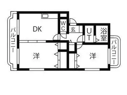 ユーミーリオプレットIII(2DK/1階)の間取り写真