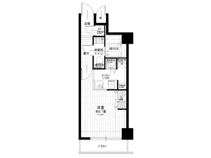 ライオンズマンション東白楽第二(ワンルーム/2階)の間取り写真