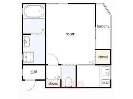 KARIN蓮宮通(1K/1階)の間取り写真