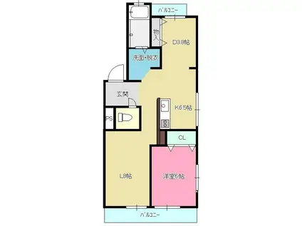 浦里第一マンション(1LDK/1階)の間取り写真