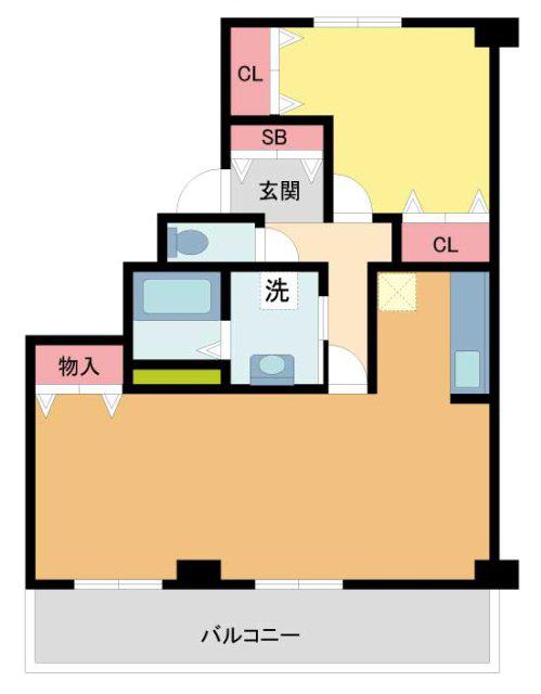 メイピース芦屋(1LDK/5階)の間取り写真