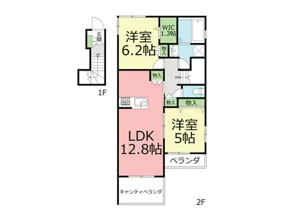 メゾン ド エトワール(2LDK/2階)の間取り写真