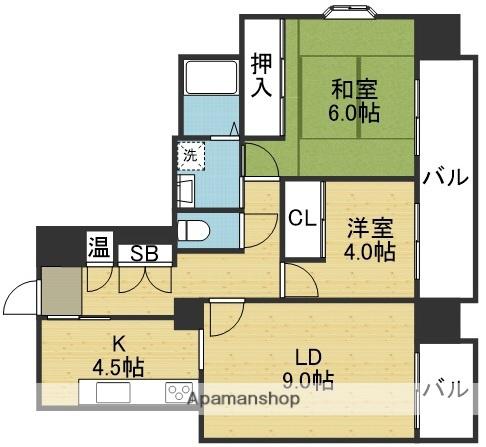 グランドメゾン船場(2LDK/8階)の間取り写真