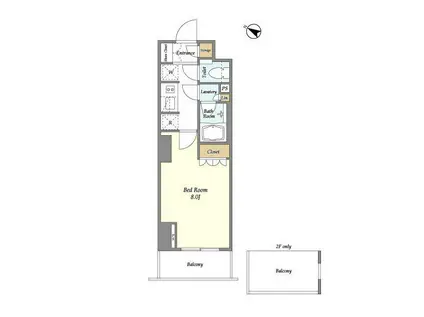 ドゥーエ横濱鶴見(1K/10階)の間取り写真