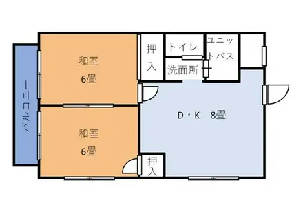 安井ビル(2DK/1階)の間取り写真