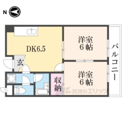 ハウスS&Y(2DK/3階)の間取り写真
