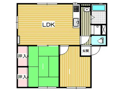 サイレンス高山 II(2LDK/1階)の間取り写真