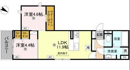 秀豊5号館(2LDK/2階)の間取り写真