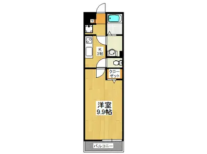 リブリ・北方町(1K/3階)の間取り写真