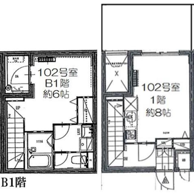 LEGALAND目黒大岡山(1LDK/B1階)の間取り写真