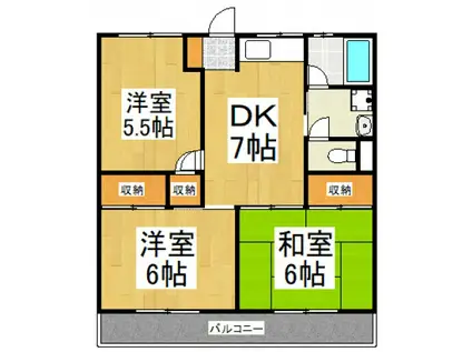 エスポアール(3DK/4階)の間取り写真