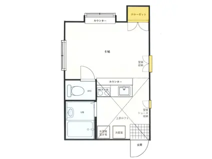 SOLANA UCHINO(1K/1階)の間取り写真