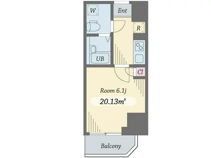 ダイヤモンドタワー西小山(1K/5階)の間取り写真