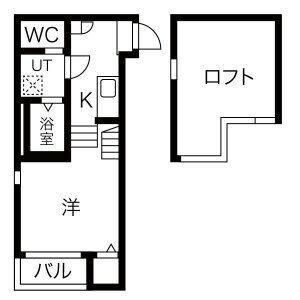 グリュックハイム (1K/1階)の間取り写真