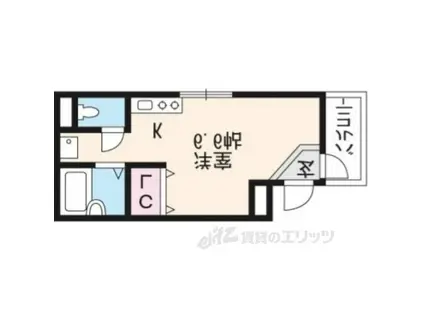 西院ヒルズ(ワンルーム/2階)の間取り写真